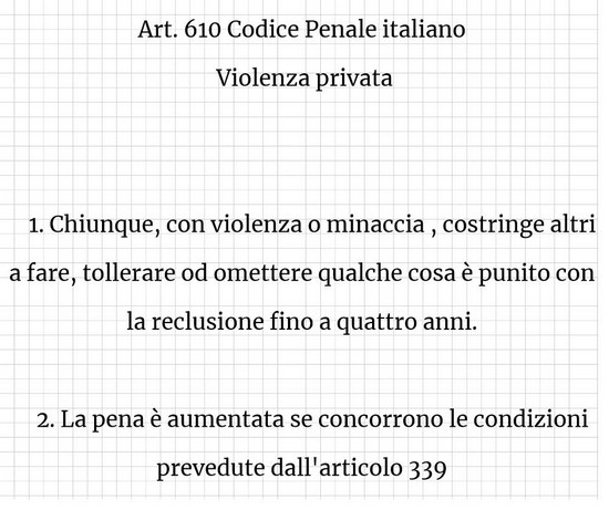 Delitos en Italia- el delito de violenza privata según el Código penal italiano
