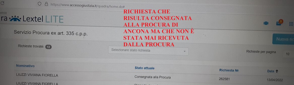 Lextel Quadra Richiesta Procura di Ancona 335